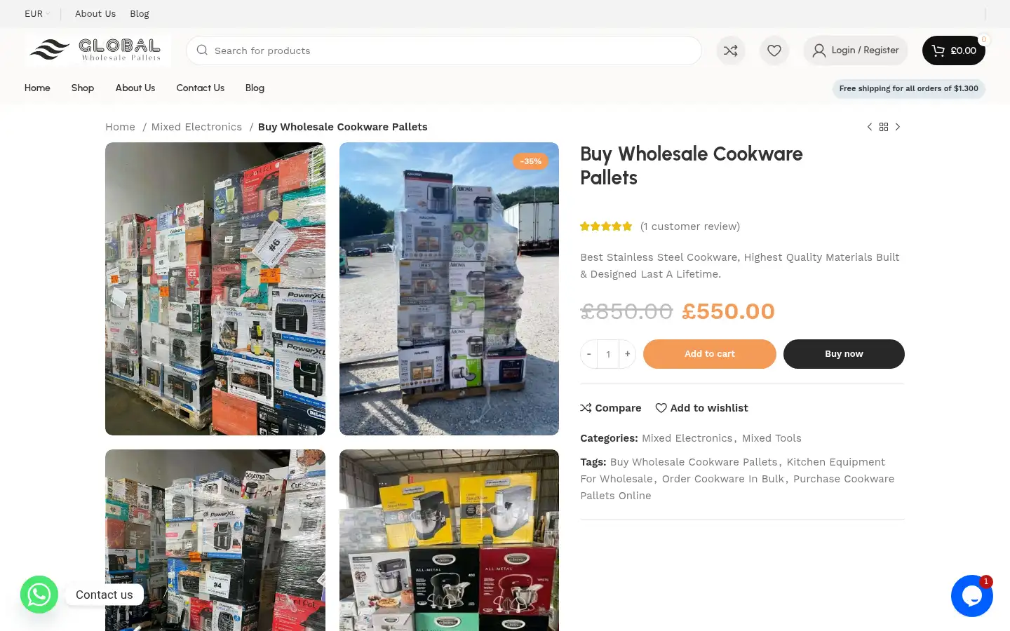 Screenshot of globalwholesalepallets.com