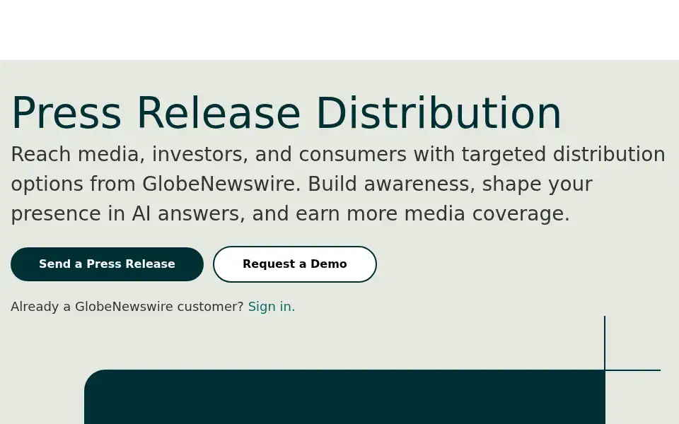 Screenshot of globenewswire.com