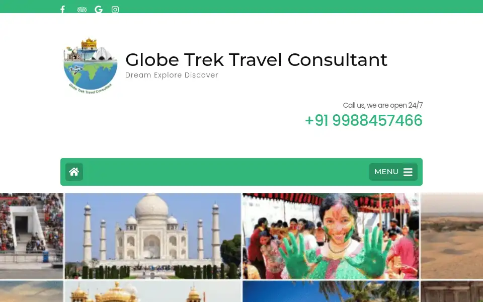 Screenshot of globetrekindia.com