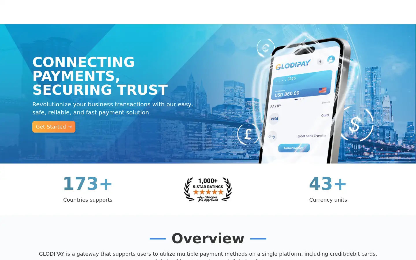 Screenshot of glodipay.com