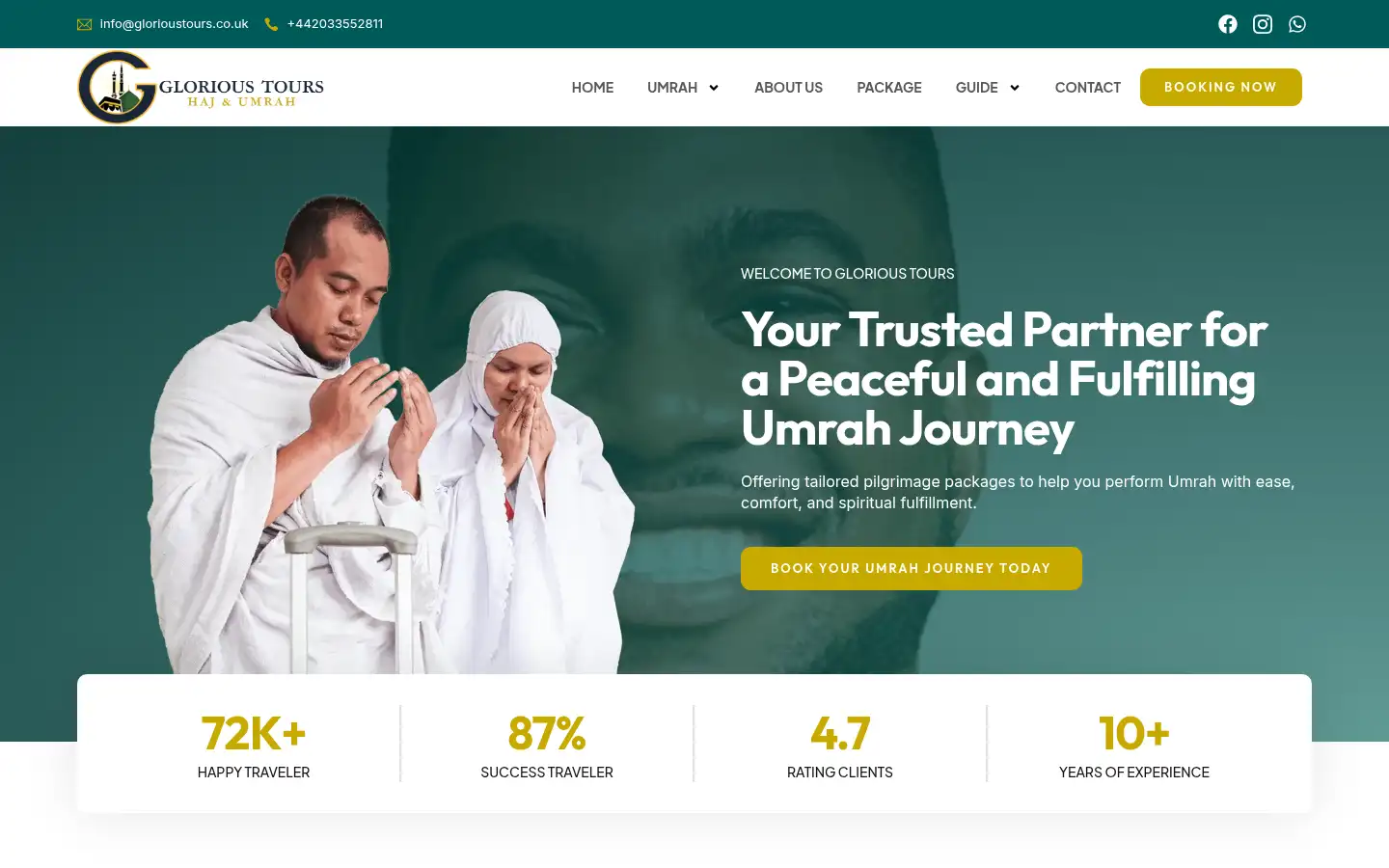 Screenshot of glorioustours.co.uk