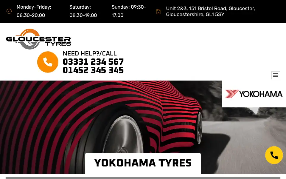 Screenshot of gloucester-tyres.co.uk