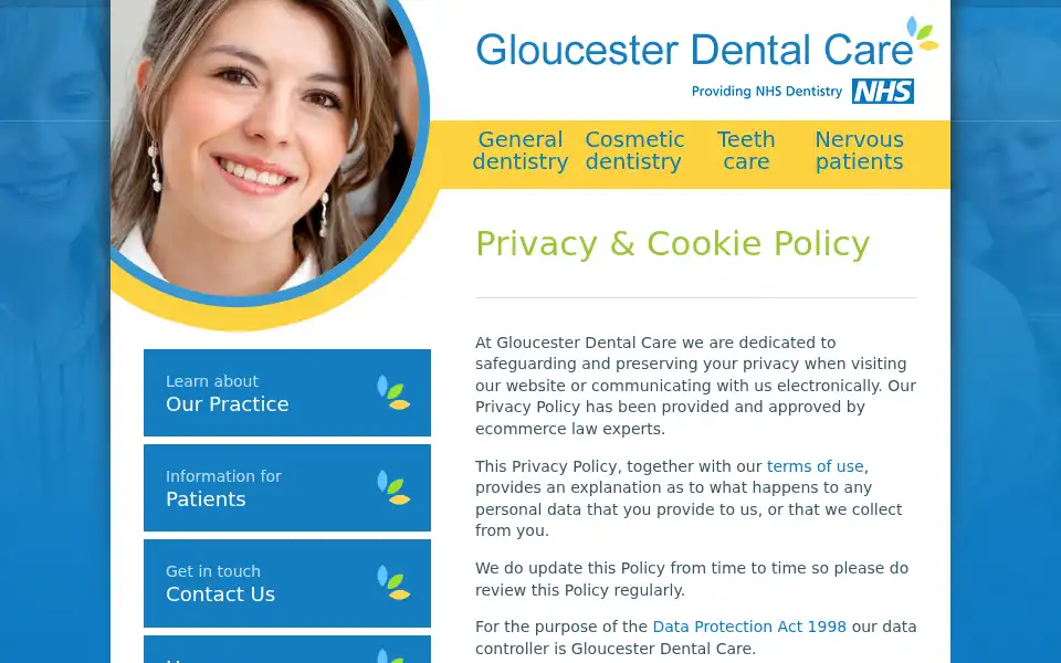 Screenshot of gloucesterdentalcare.co.uk