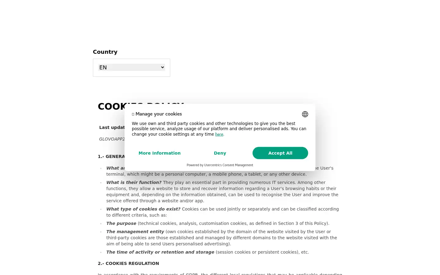 Screenshot of glovo.es