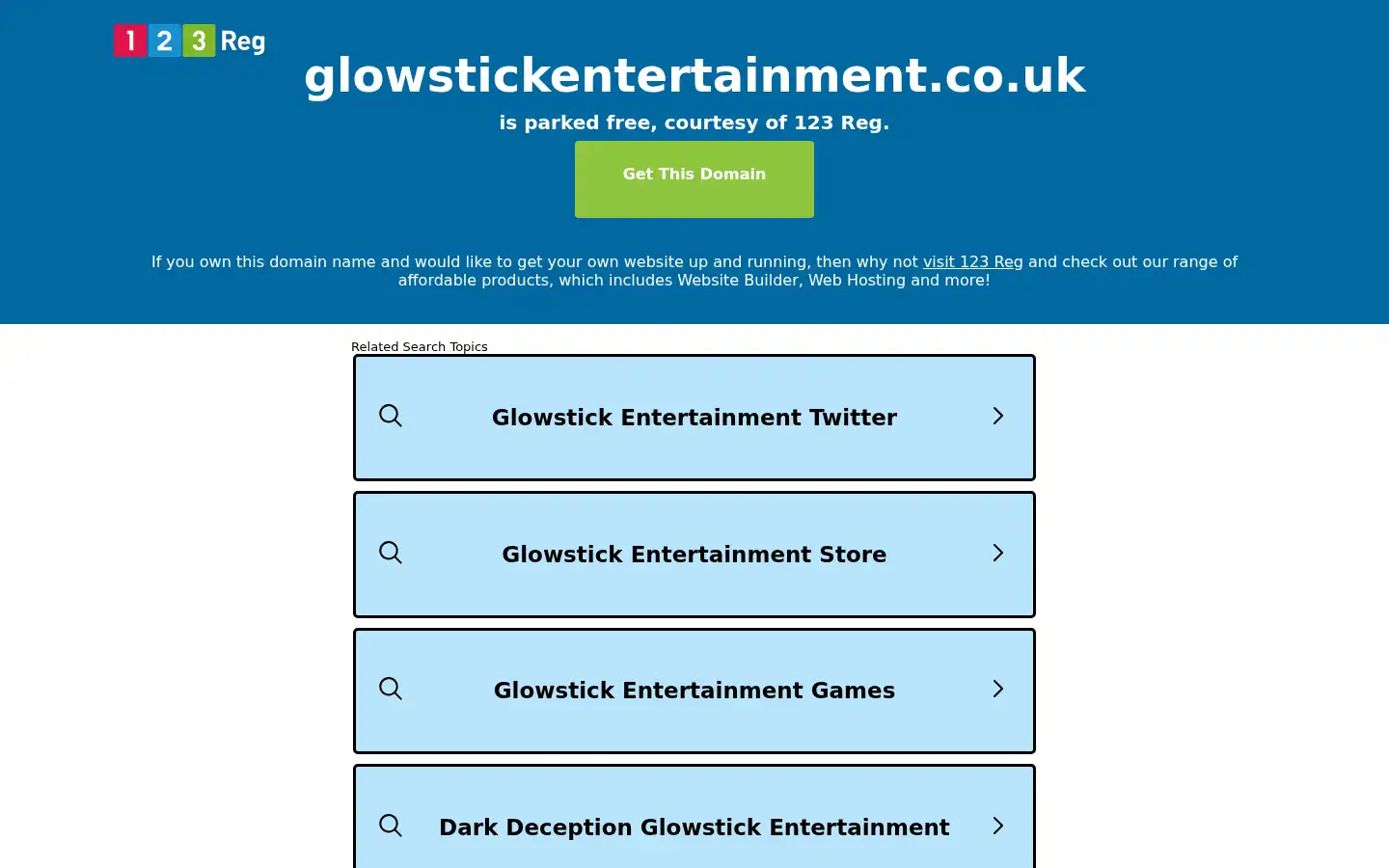 Screenshot of glowstickentertainment.co.uk