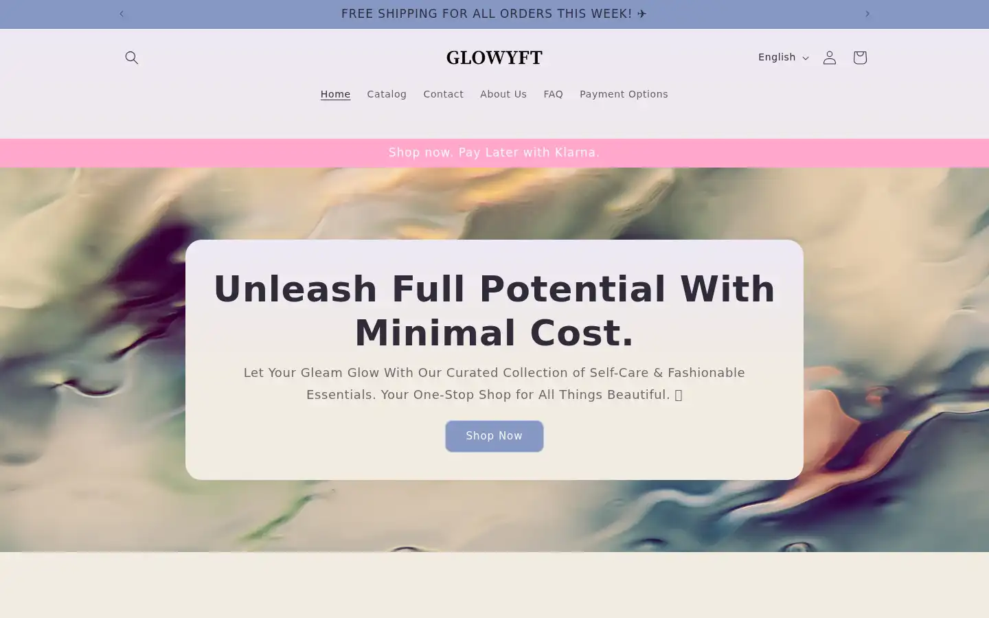 Screenshot of glowyft.com