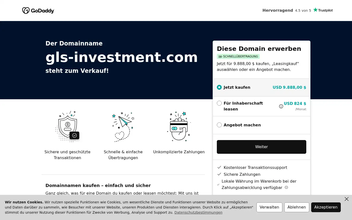 Screenshot of gls-investment.com