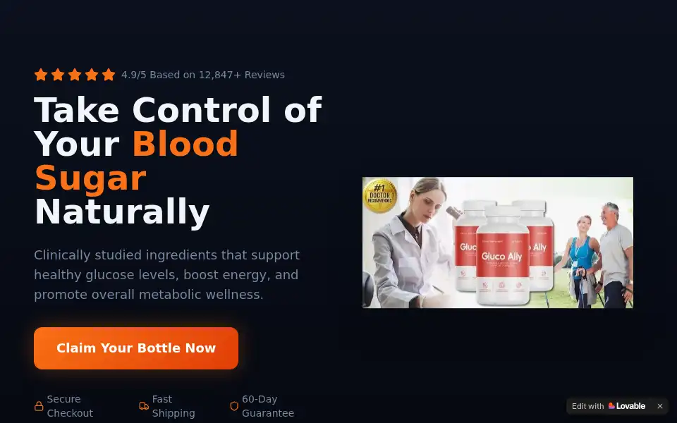 Screenshot of gluco-control-boost.lovable.app