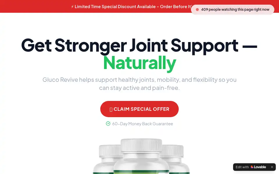 Screenshot of gluco-revive-joint.lovable.app