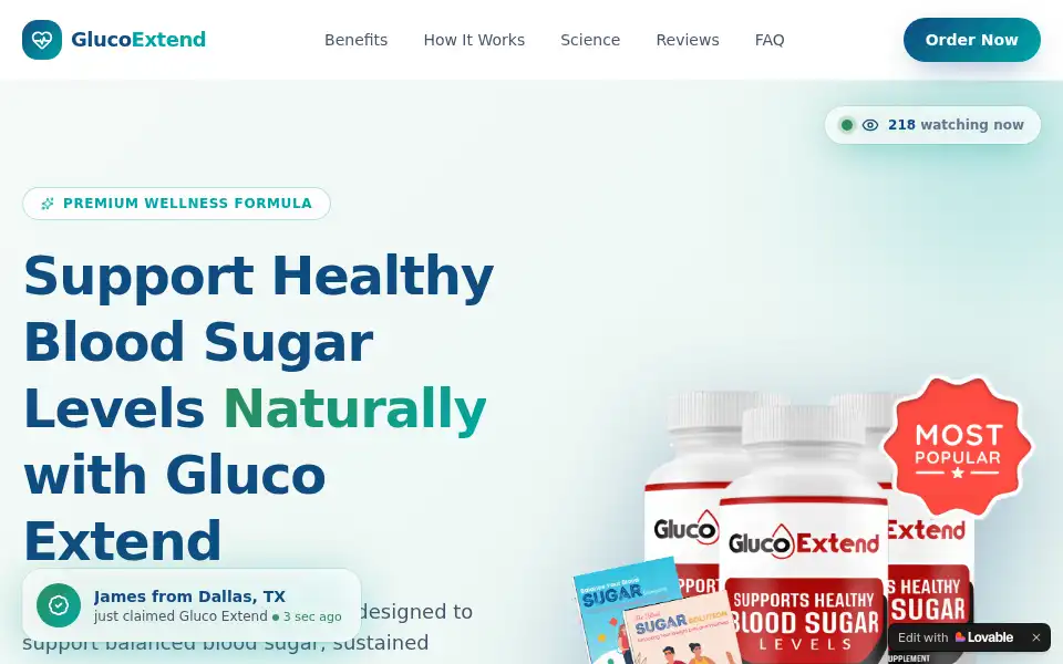 Screenshot of glucoextendreviews.lovable.app