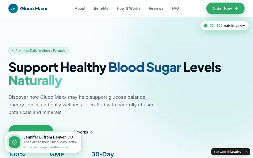 Screenshot of glucomaxx.lovable.app