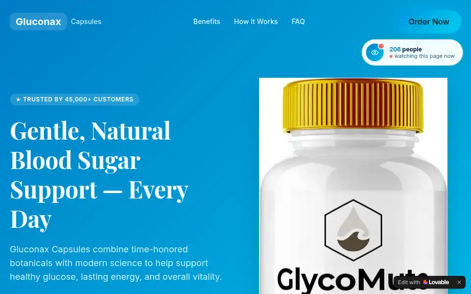 Screenshot of gluconax.lovable.app