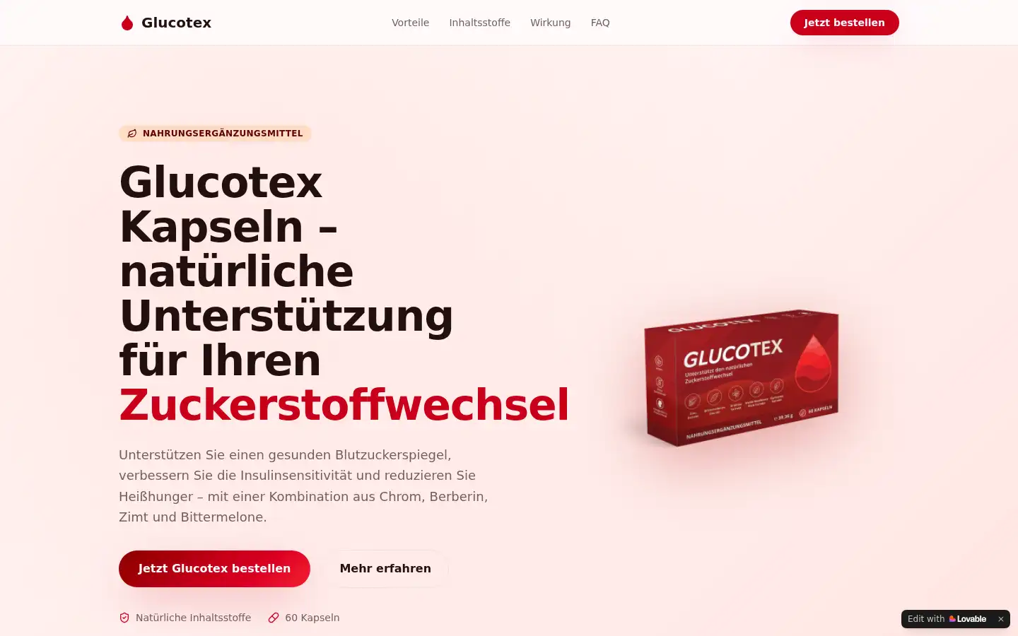 Screenshot of glucotex-erfahrung.lovable.app