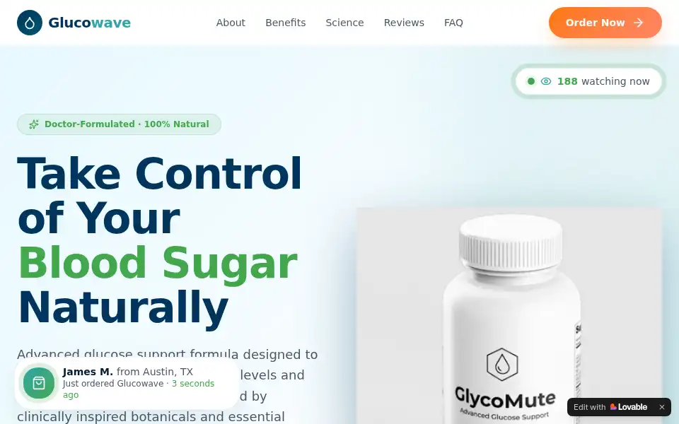 Screenshot of glucowave.lovable.app