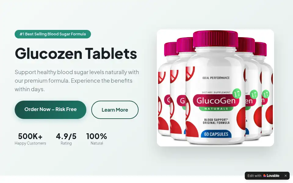 Screenshot of glucozen-tablets.lovable.app