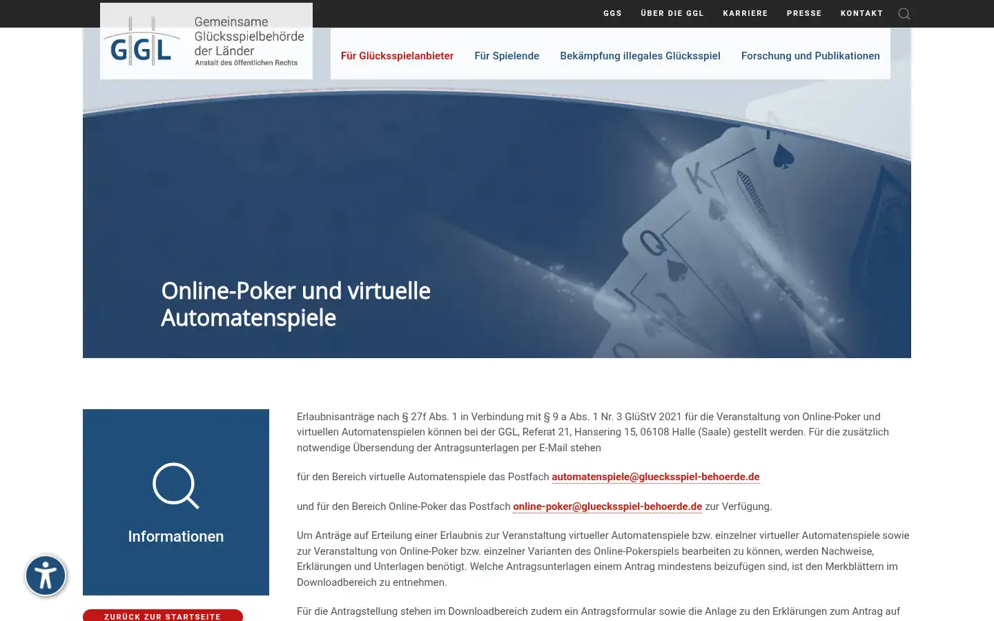Screenshot of gluecksspiel-behoerde.de