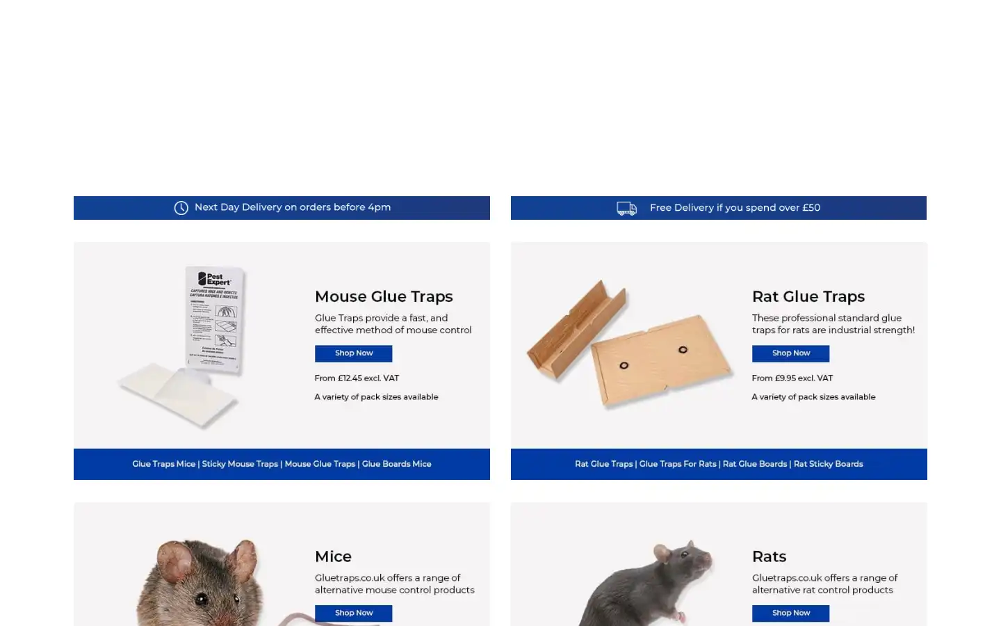 Screenshot of gluetraps.co.uk