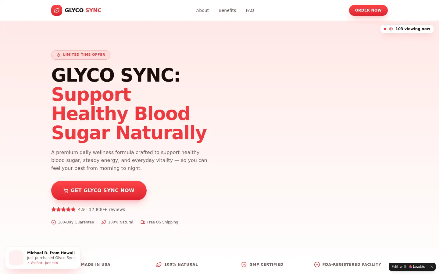 Screenshot of glyco-sync.lovable.app
