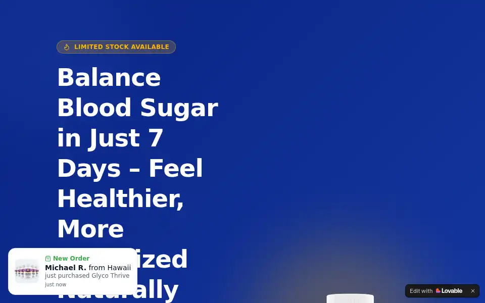 Screenshot of glyco-thrive-consumer.lovable.app