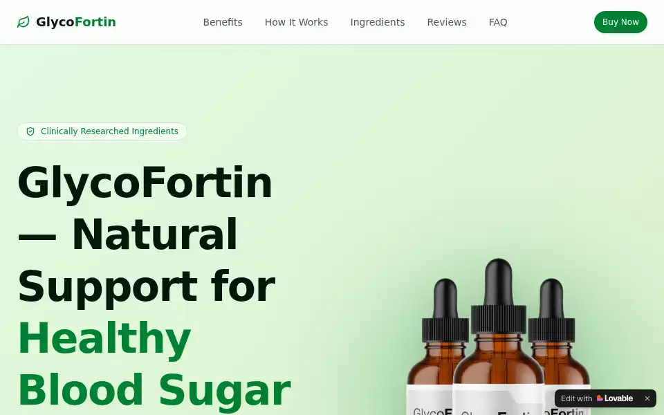 Screenshot of glycofortin.lovable.app