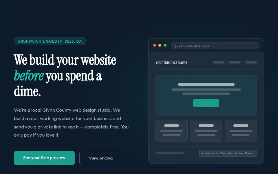 Screenshot of glynncountywebdesign.com