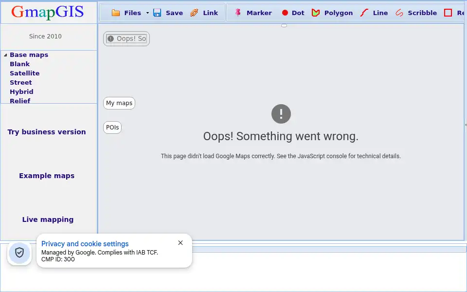 Screenshot of gmapgis.com