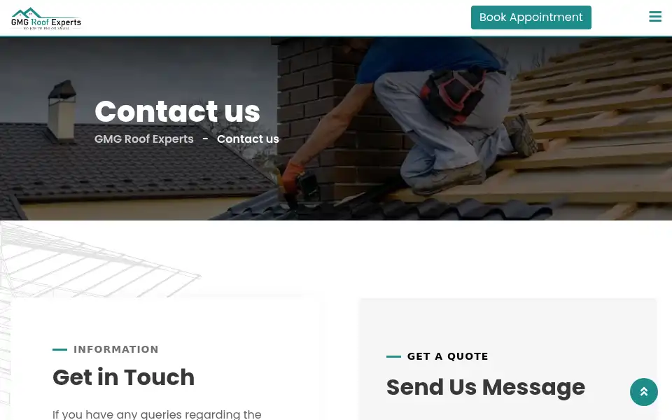Screenshot of gmgroofexperts.co.uk