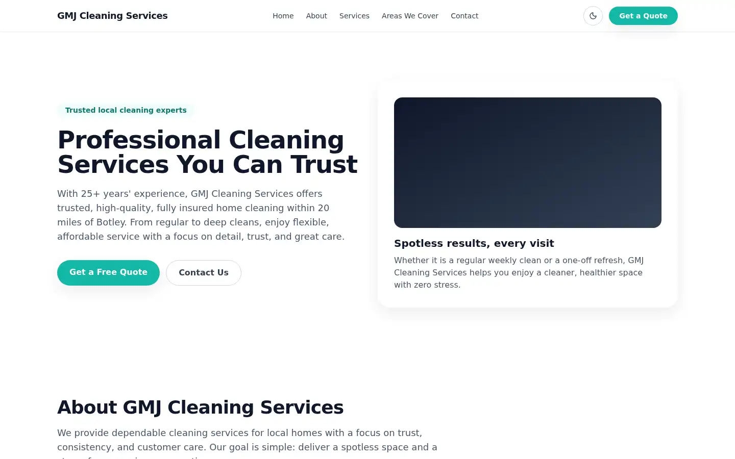Screenshot of gmjcleaning.co.uk