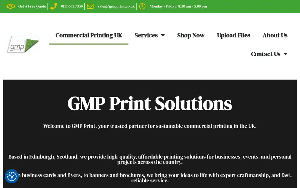 Screenshot of gmpprint.co.uk