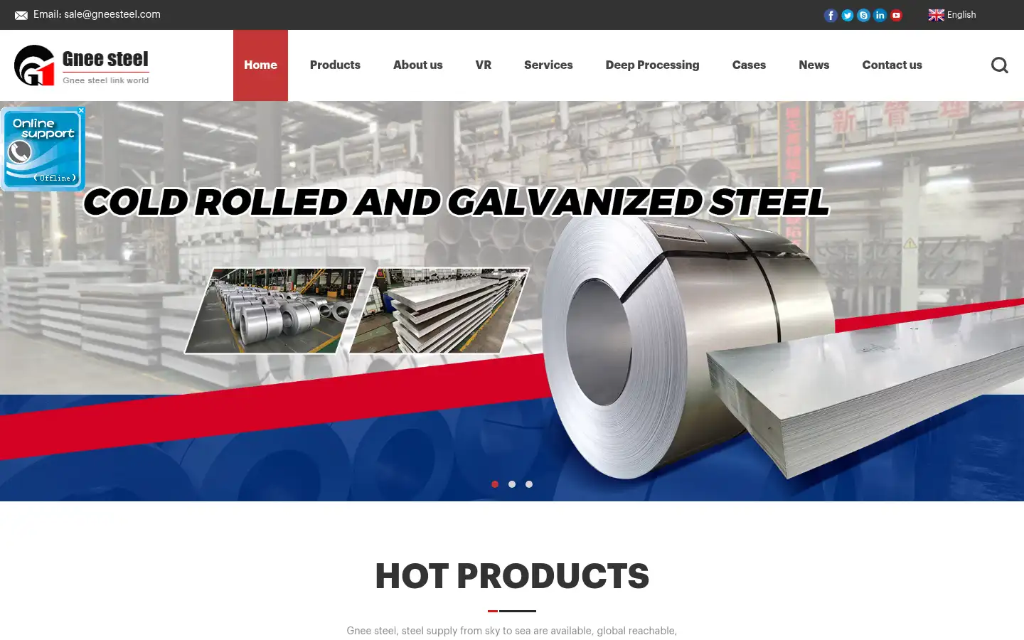 Screenshot of gneesteel.com