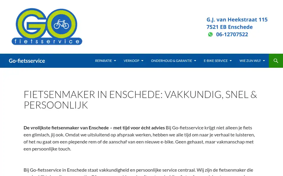 Screenshot of go-fietsservice.nl