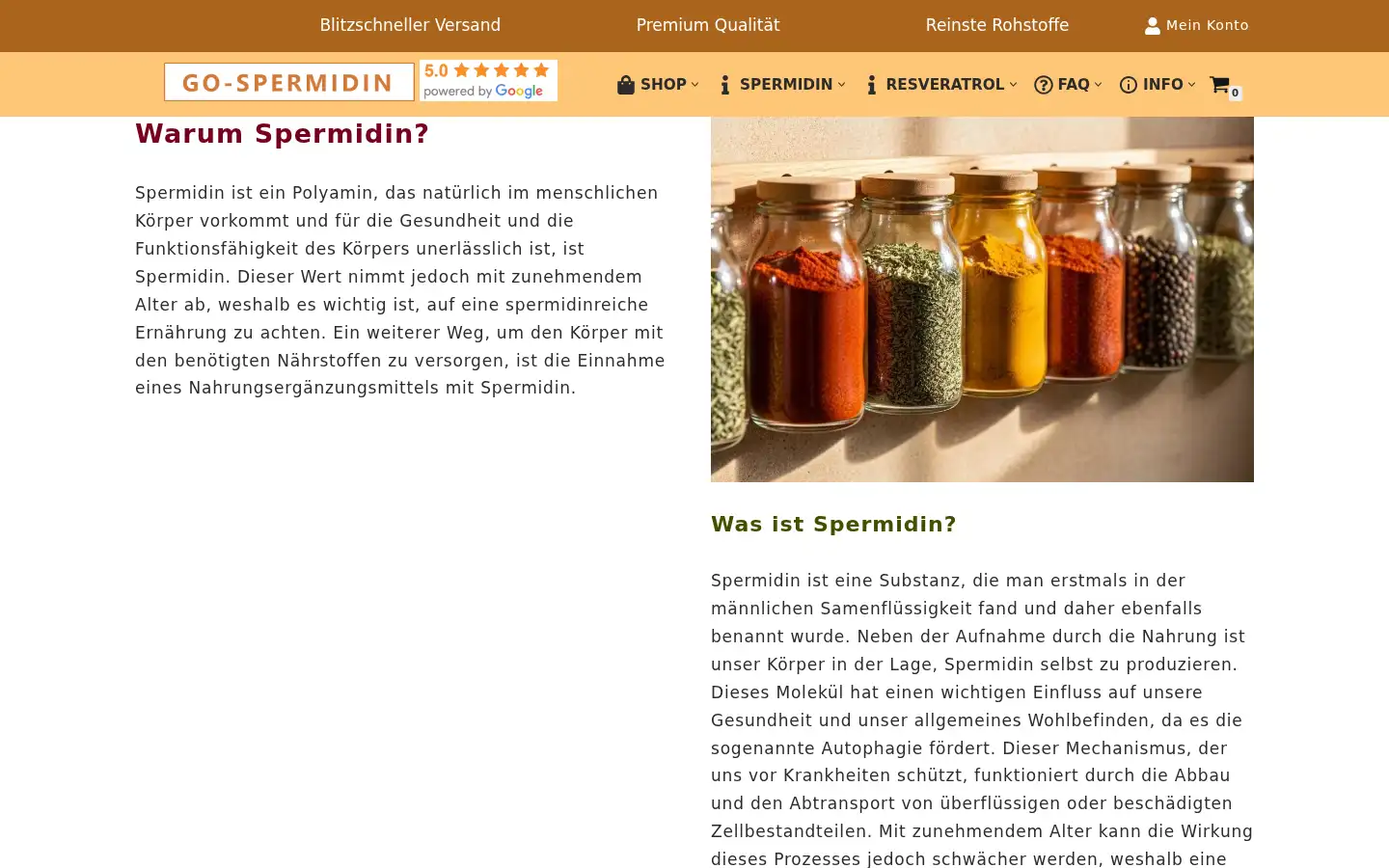 Screenshot of go-spermidin.eu