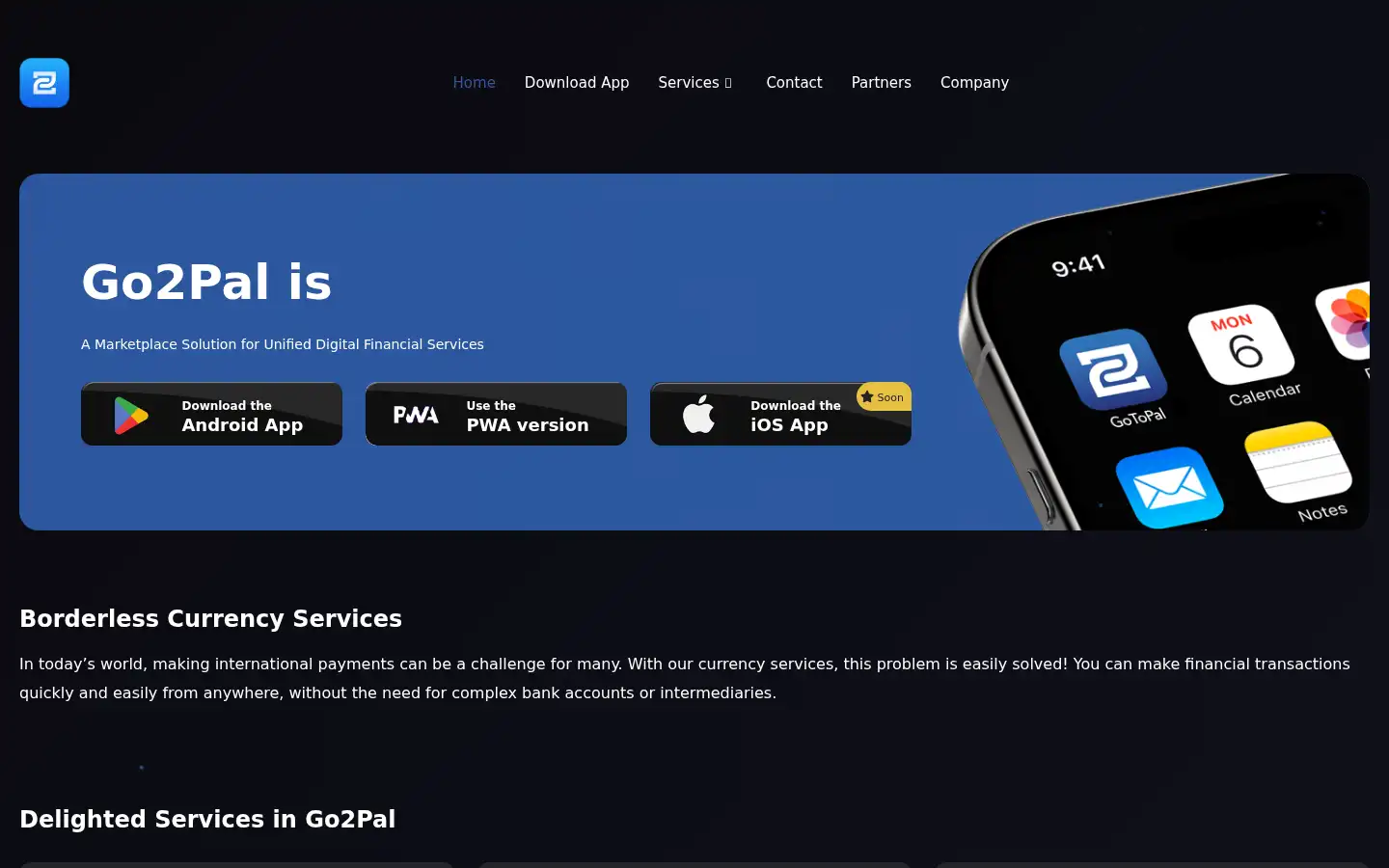 Screenshot of go2pal.com