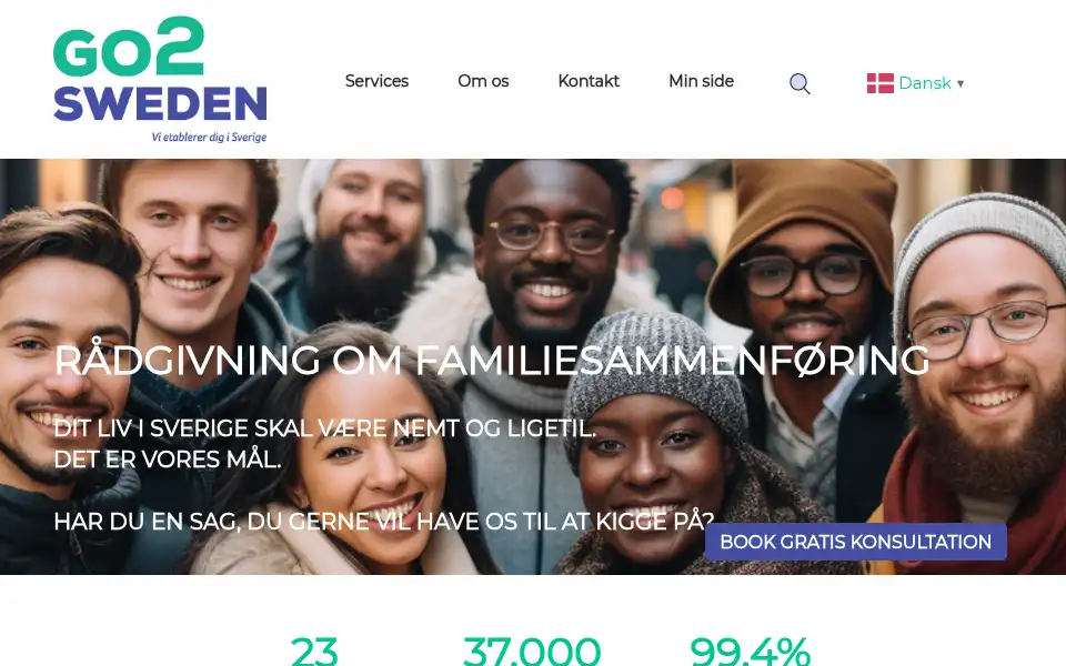 Screenshot of go2sweden.dk