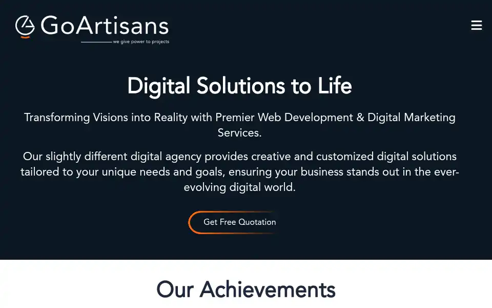 Screenshot of goartisans.com