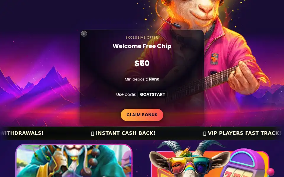 Screenshot of goatspins.com