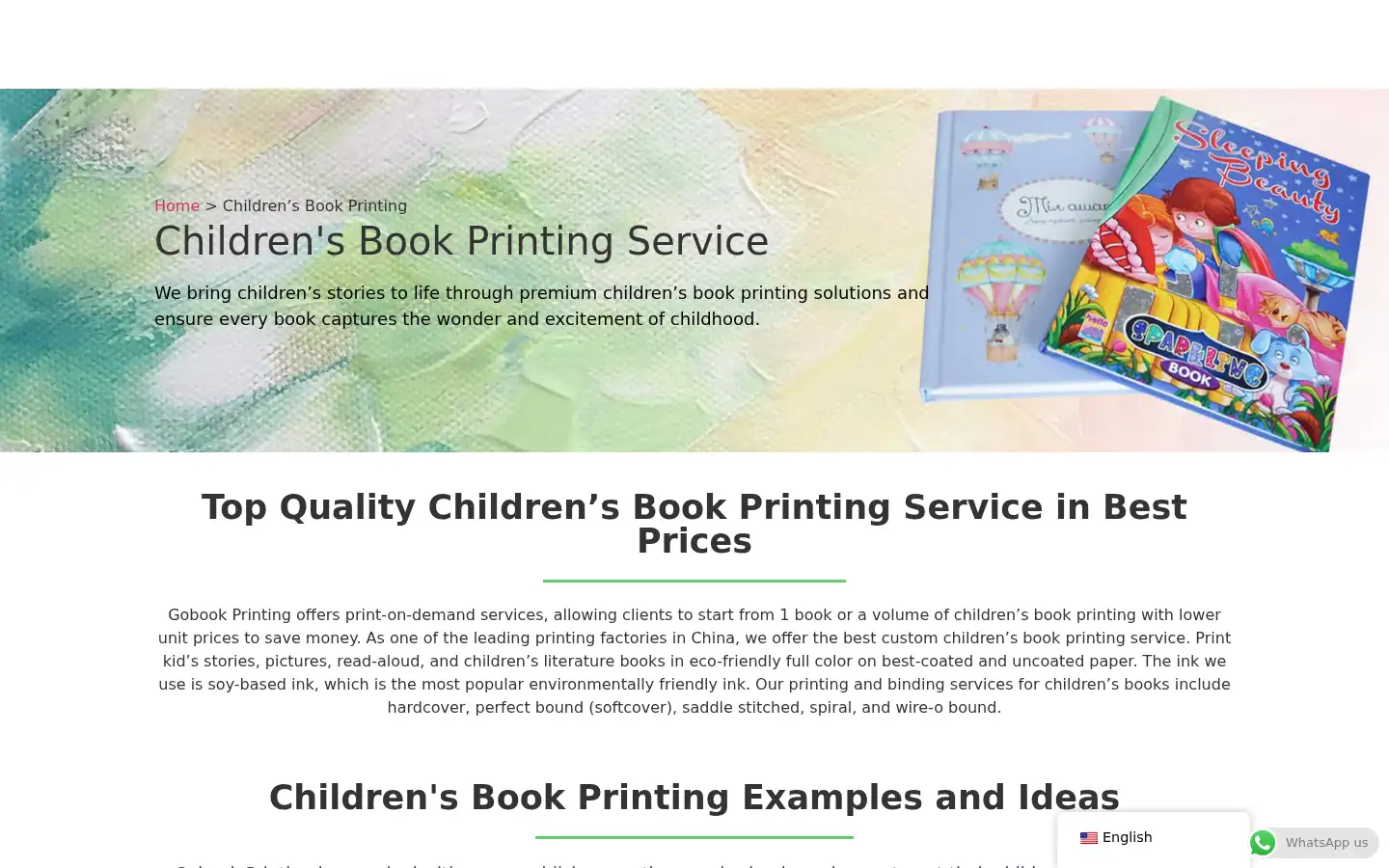 Screenshot of gobookprinting.com