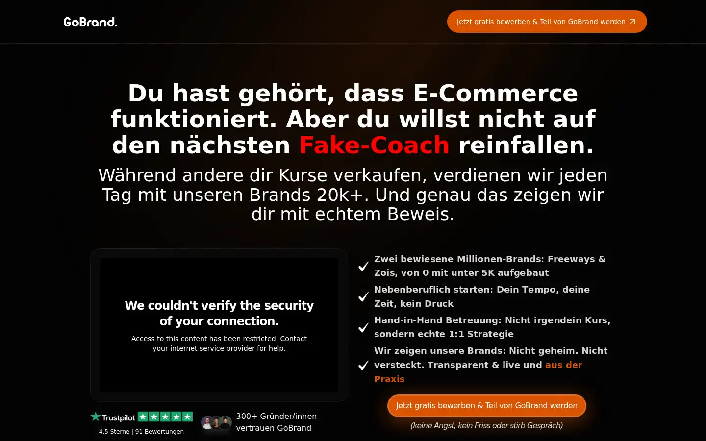 Screenshot of gobrandnow.ch