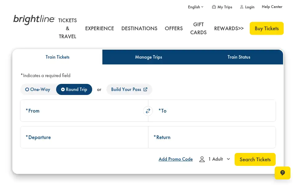 Screenshot of gobrightline.com