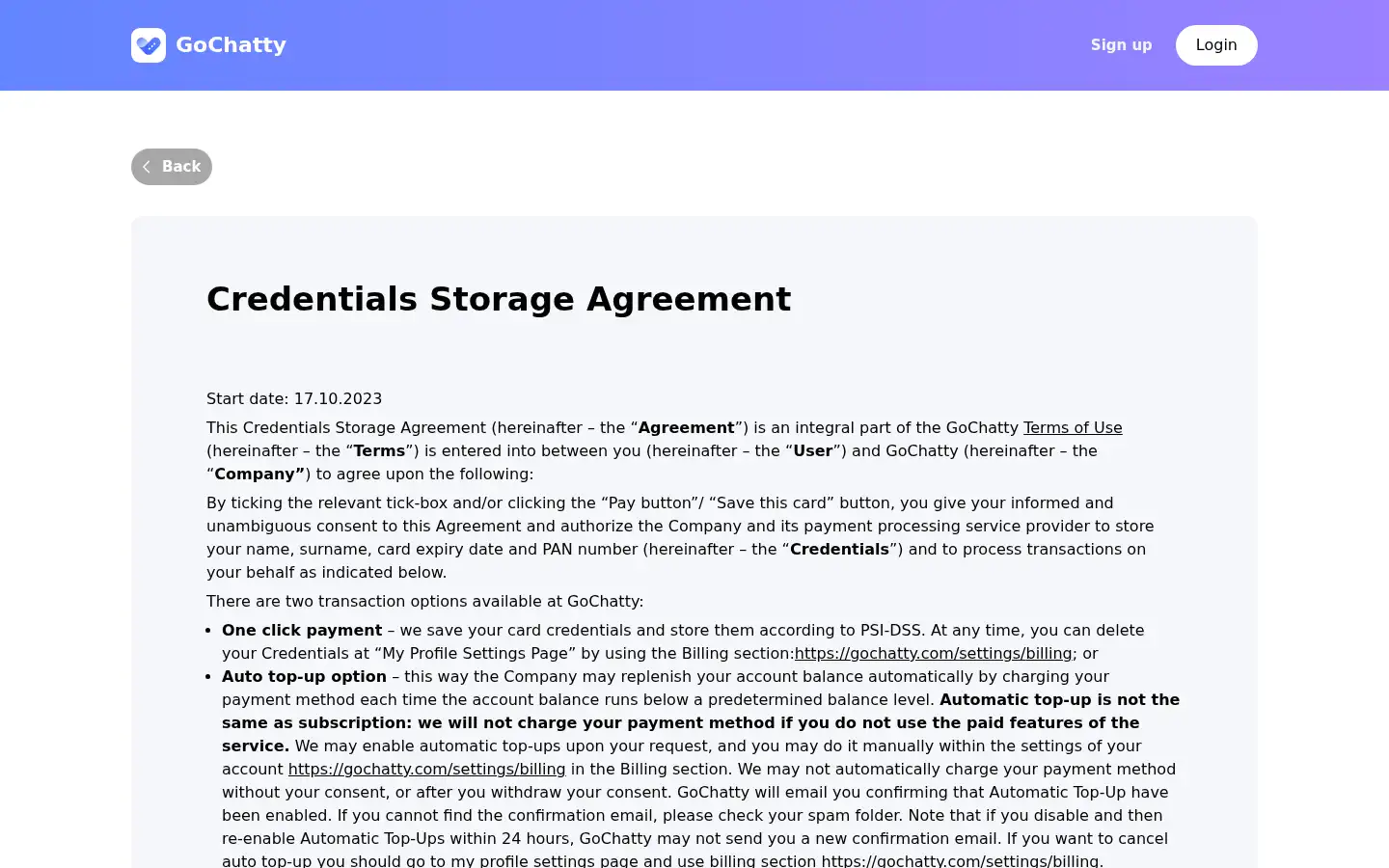 Screenshot of gochatty.com