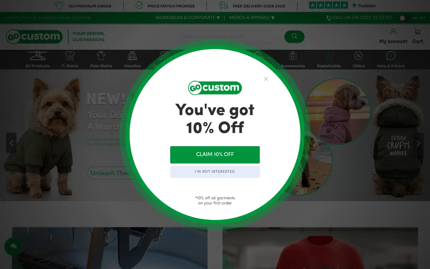 Screenshot of gocustom.com