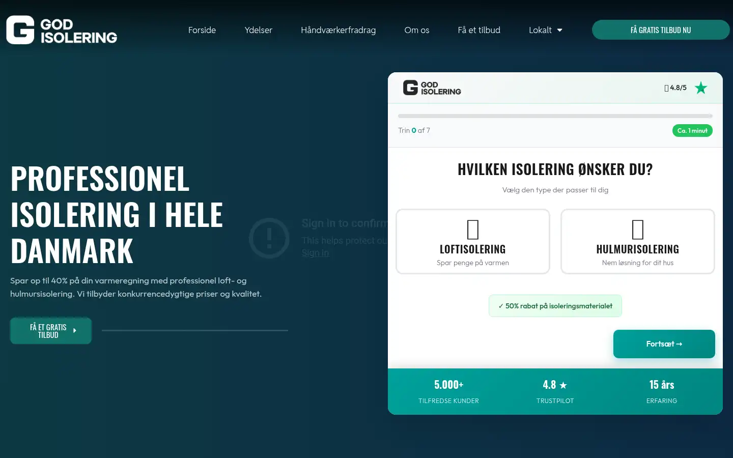 Screenshot of god-isolering.dk