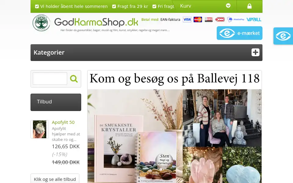 Screenshot of godkarmashop.dk