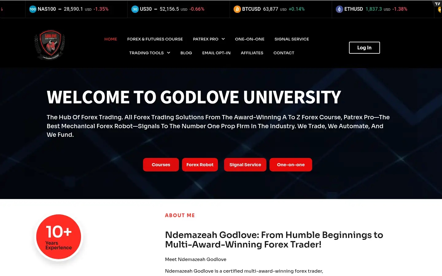 Screenshot of godloveuniversity.com