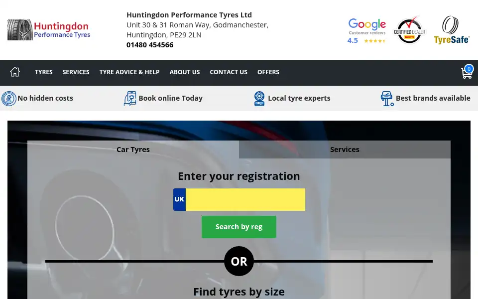 Screenshot of godmanchester-tyres.co.uk