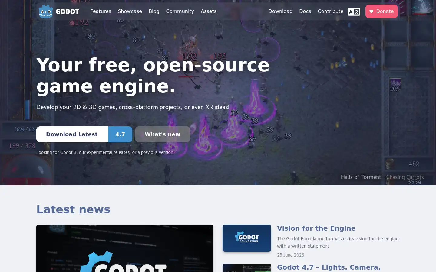 Screenshot of godotengine.org