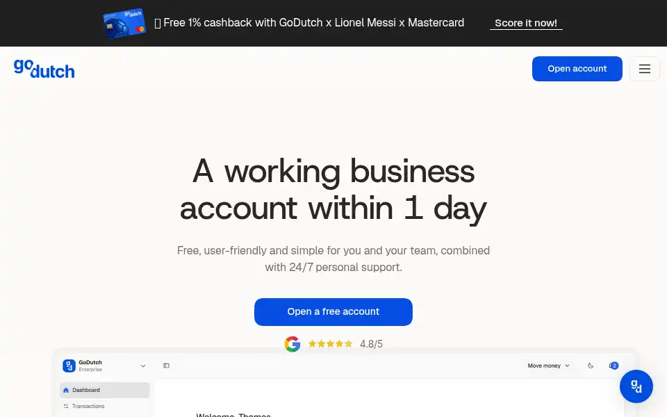 Screenshot of godutch.com