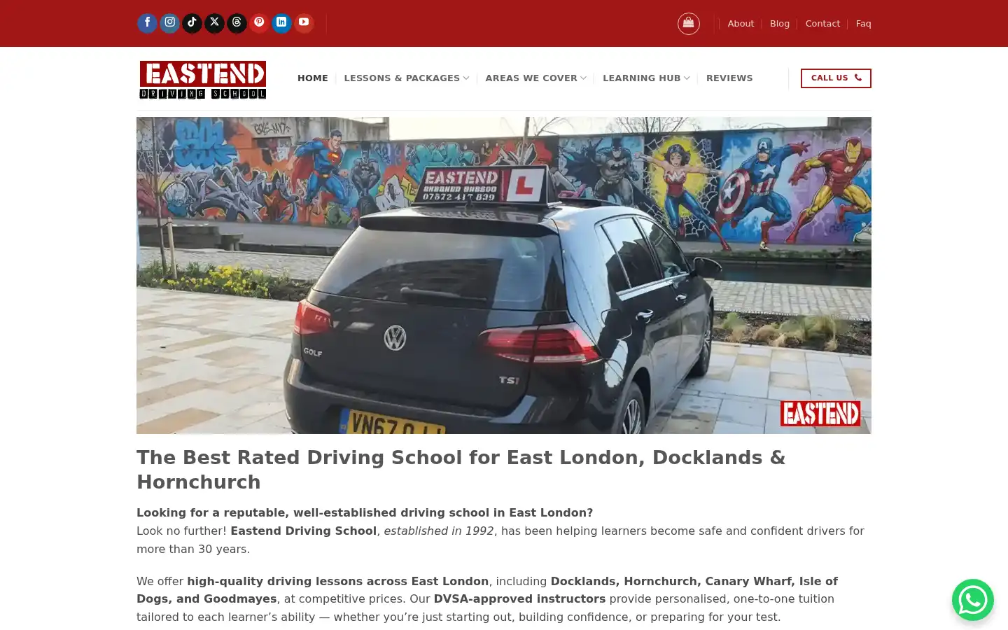 Screenshot of goeastend.co.uk