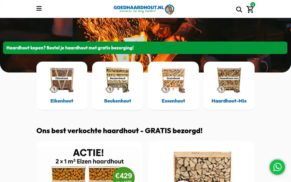 Screenshot of goedhaardhout.nl
