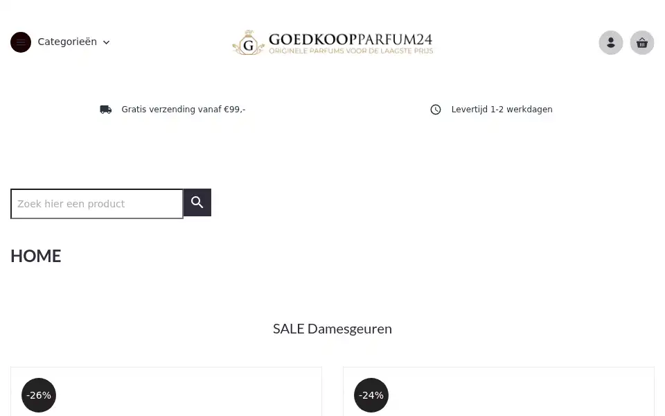 Screenshot of goedkoopparfum24.nl